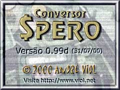Informa��es sobre a vers�o do conversor Spero