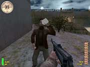 Pic. 1 - Before facing the spotlights, Major Grillo drinks a health canteen to recover from the hits taken